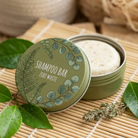Boîte en métal ronde éco-responsable sans plastique pour shampoing solide, qualité alimentaire, revêtement antirouille, étui en étain pour savon