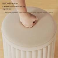 Tabouret de maquillage rond avec rangement, chaise basse pour coiffeuse, mobilier moderne et minimaliste pour chambre et salon, en velours