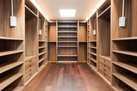 Armoire ouverte moderne en bois, design de meubles de chambre à coucher pour dressing