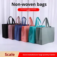 Grand sac à main à bec non tissé personnalisé, estampillage recyclable 50x40x20cm, sac d'emballage à provisions vierge pour utilisation en magasin de vêtements