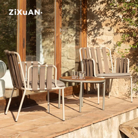 Tables et chaises d'extérieur nordiques pour hôtel, mobilier de jardin en rotin pour cour, patio, balcon, terrasse, chaise de salle à manger imperméable et résistante au soleil