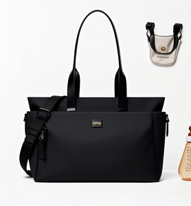 Factory Manufacturer OEM <strong>Black</strong> Soft Vegan Leather Mommy <strong>Bag</strong> Tote <strong>Bag</strong> <strong>Nappy</strong> Organizer Diaper <strong>Bags</strong> for Outdoor Travel - Product Image 3