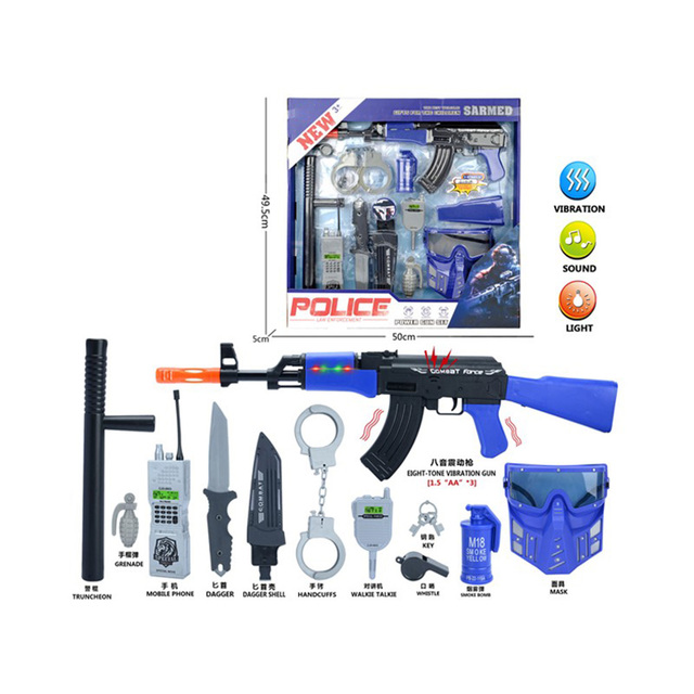 Funny Pretend Play Set Army Role Play Set Police Set Kids Electric Toy Gun With Light and Sound