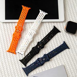 สายนาฬิกาซิลิโคน Upro Jelly สำหรับ Apple Watch Band Series 11 10 9 8 SE Ultra 2 แบบโปร่งแสงลายจุดสีสันสดใสแบบมีรูระบายอากาศสำหรับเล่นกีฬา - Product Image 5