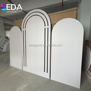 LEDA White Pvc Wedding Arch Background <b>Stand</b> Set - Reusable <b>Backdrop</b> Panels For Wedding Baby Shower & Event Decoration - Product Image 2