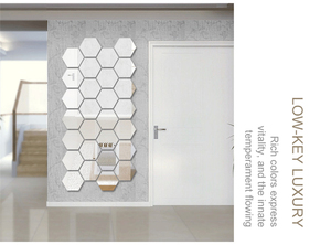 6 pièces/ensemble <span class=keywords><strong>XXL</strong></span> hexagone <span class=keywords><strong>miroir</strong></span> Stickers muraux 3D acrylique <span class=keywords><strong>miroir</strong></span> autocollant décoratif étanche décor à la maison autocollants personnalisés - Product Image 2