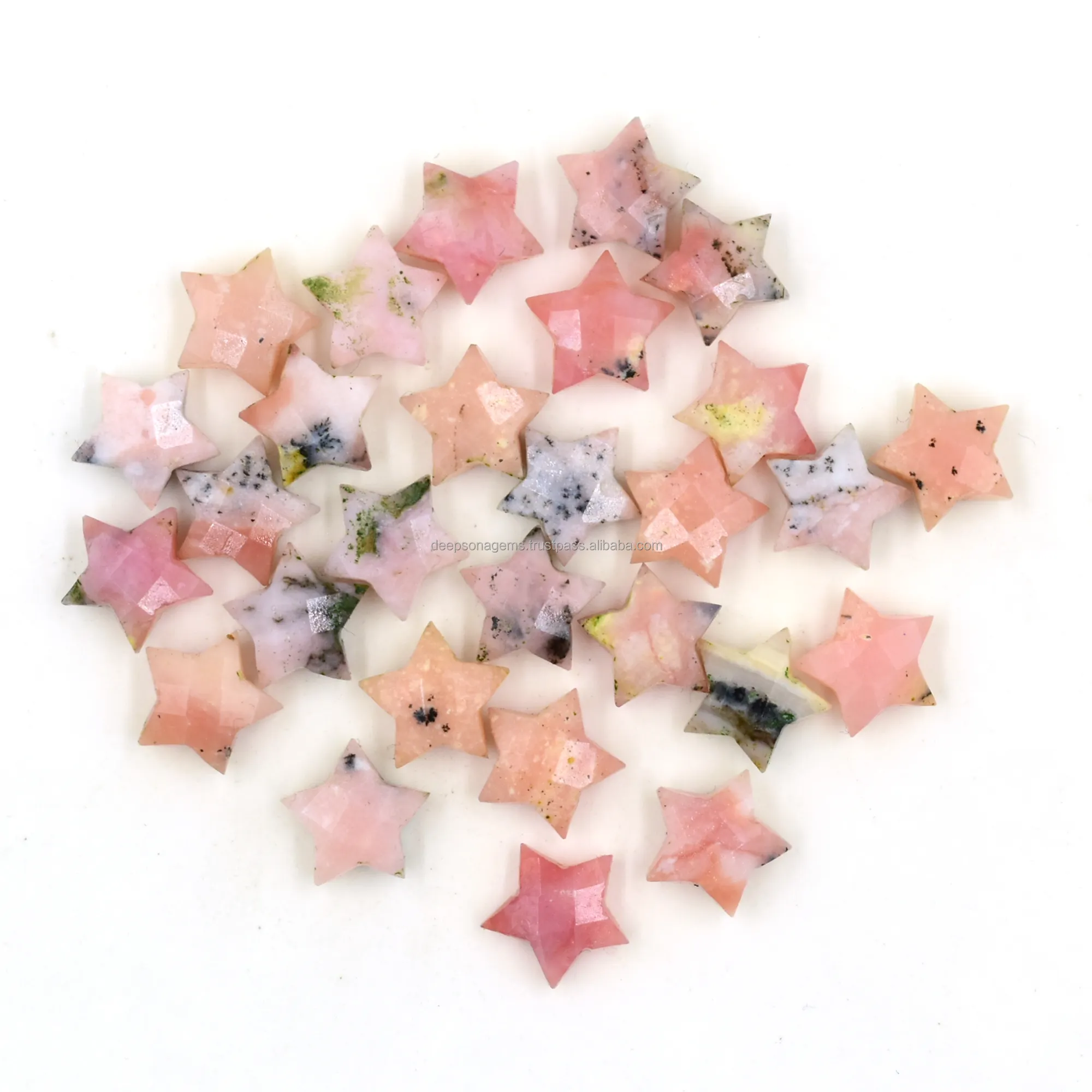 Pink Dendrite Opal Star Shape Gemstone, Drill Hand Carved Star Briolette For Jewelry, Faceted Gemstone Beads