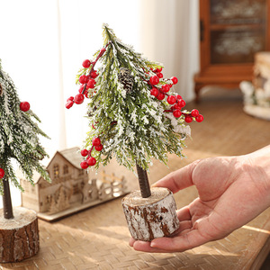 Nhỏ Mùa Đông Xmas <span class=keywords><strong>Tree</strong></span> Giáng Sinh Giả Tuyết Frosted Thông Chi Nhánh Cây Giáng Sinh Nhân Tạo Mini Tabletop Cây Giáng Sinh - Product Image 2