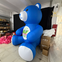 Ours gonflable doré de Noël et de la Saint-Valentin, ours gonflable géant pour fête d'anniversaire et publicité