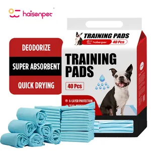 Almofada descartável para treinamento de cães de estimação de filhotes de cachorro de pólimero absorvente de água personalizado OEM ODM