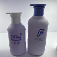 Botella de PET Transparente Verde con Panel para Etiqueta, 250ml, 300ml, 500ml, con Diseño Vertical Acanalado, para Loción Corporal, Venta al Por Mayor