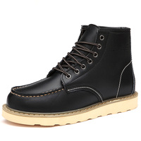 Sepatu Boots Kulit Sapi Model Tali di Pergelangan Kaki Anti-Slip Tahan Air Bernapas Gaya Retro Fashion Semua Musim