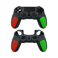 Housse de protection en silicone texturé antidérapant tricolore pour manette PS 4, poignée ergonomique, protection complète, lavable