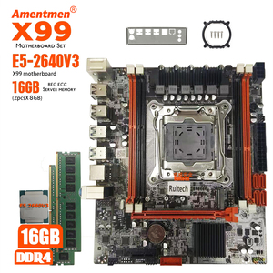 Juego de placa base X99 de Venta caliente con Xeon E5 2640 V3, CPU de 1 unidad X 16GB = 16GB de memoria RAM REG ECC <span class=keywords><strong>DDR4</strong></span>, canales duales - Product Image 2