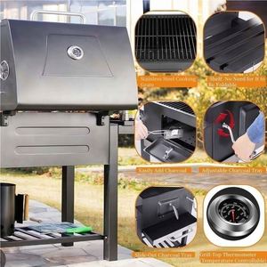 Dual-Purpose Gas & Charcoal Barbecue Stove Large Multi-Functional Carbon Steel Grill - Product Image 4