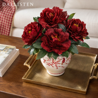 Bouquet de pivoines artificielles en gros, 5 têtes, fleurs de pivoine en soie pour centres de table de mariage et décoration d'intérieur