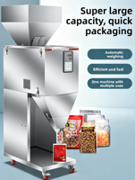 Multifunctionele semi-automatische kwantitatieve weeg-, vul- en verpakkingsmachine voor thee, rijst, noten, gedroogd fruit, 220V/110V, kartonnen dozen