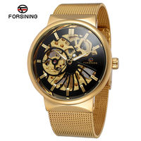 Relojes Mecánicos Automáticos Forsining para Hombre, Reloj Masculino de Moda, Azul, Acero Inoxidable, Impermeable, Estilo Esqueleto, para Negocios