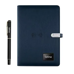 Buku catatan kantor organizer perencana agenda dengan kalkulator power bank notebook built in USB disk logam pena set hadiah