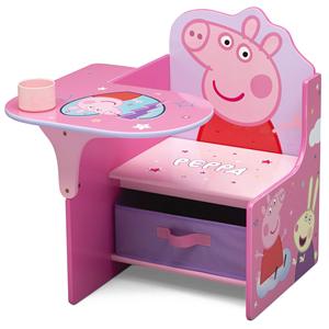 Silla de escritorio moderna de metal con diseño de <span class=keywords><strong>Peppa</strong></span> Pig para niños, con contenedor de almacenamiento para Artes <span class=keywords><strong>y</strong></span> manualidades, tiempo de merienda, tareas escolares en casa <span class=keywords><strong>y</strong></span> más - Product Image 1