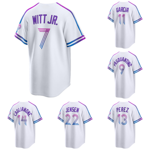 เสื้อเบสบอลอเมริกันสีขาวแบบเย็บใหม่ปี 2026 หมายเลข 7 บ็อบบี้ วิท จูเนียร์ 13 <span class=keywords><strong>ซ</strong></span>ัลวาดอร์ <span class=keywords><strong>เป</strong></span><span class=keywords><strong>เร</strong></span><span class=keywords><strong>ซ</strong></span> 9 ปาสควานติโน 11 การ์เซีย 14 คาลเลียนโน - Product Image 1