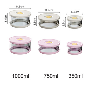 Boîte à lunch en verre personnalisée pour enfants, sans BPA, étanche, compatible lave-vaisselle, grande capacité, transparente, avec couvercle rond en PP, vente en gros - Product Image 5