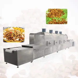 OCEAN Industrial Belt Conveyor Black Soldier Fly Larvae Dog Food Mesh Tunnel Microwave Dryer Equipment