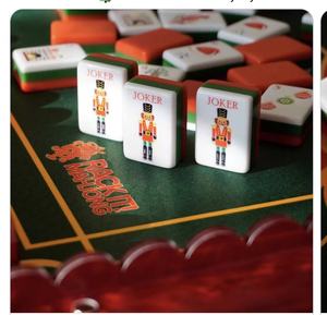 Juego de Mahjong Americano de Lujo para las Fiestas Navideñas, Serie <span class=keywords><strong>Ludo</strong></span>, 160 Fichas Acrílicas con Reverso Rojo, Tema de Santa Claus, para Niños y Profesionales - Product Image 2