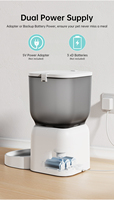 Distributeur automatique d'eau et de nourriture pour chats et chiens, 4L, alimenté par batterie, en plastique et acier inoxydable, bols faciles à nettoyer pour animaux de petite/moyenne taille, intelligent