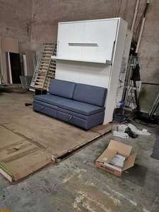 बेडरूम फर्नीचर सेट तह पनाहगाह दीवार बिस्तर सोफे के साथ - Product Image 4