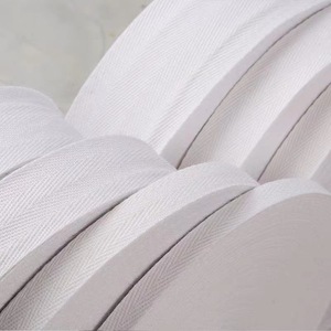 Ready Goods Bleached White 5CM 50Y Woven <strong>Cotton</strong> Herringbone Strap for Garment Accessories - Product Image 3