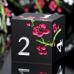 Custom Metal Dnd Dice Manufacturer Playing Dice Set D D Plum Blossom RPG Dice For Game Black