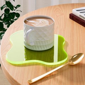 Posavasos de Acrílico con Forma Irregular Personalizada, Color Rojo Rosa, para Café, Té, Bebidas, Decoración de Mesa, Exhibición de Vino, Venta al Por Mayor de Fábrica - Product Image 4
