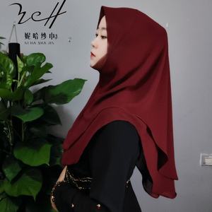 Hijab en mousseline de soie tendance <span class=keywords><strong>avec</strong></span> chapeau de soleil intégré, léger et respirant, pour femmes musulmanes - Product Image 2