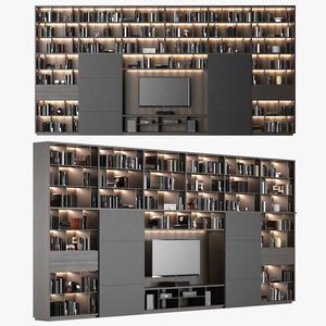 PA nordique bibliothèque meubles armoire de rangement salon luxe bibliothèques en bois - Product Image 2