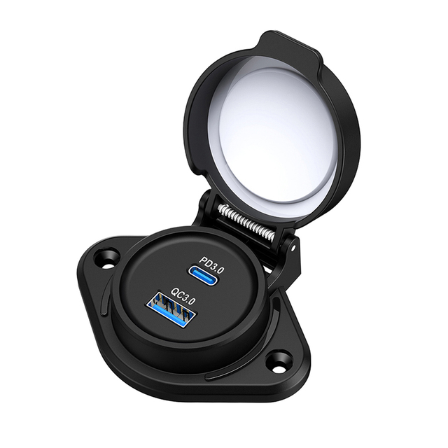 Factory DC16-90V INPUT Surface Mount Double Usb Module 36W QC & PD 30W IP67 Outdoor Waterproof RV Buses Vehicle Charging Socket