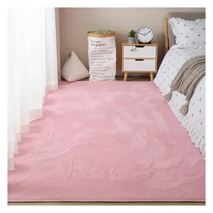 שטיח פרווה מלאכותית ארנב פלאפי לחדר שינה, שטיחי שטח מודרניים שטיחים לכניסה מונעת החלקה לסלון כיסא