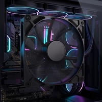 Ventilateur de refroidissement pour boîtier PC RGB 120 mm avec dissipateur thermique en plastique, roulement à billes, 21 dBA, silencieux, haut débit d'air pour PC de jeu