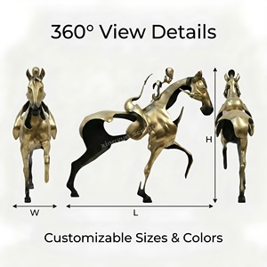 Scultura Equestre in Acciaio Inossidabile Lucidato a Specchio, Colore Personalizzato, Arte Astratta Moderna di Uomo a Cavallo per Interni ed Esterni - Product Image 4