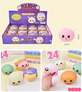 Juguetes Blandos de Malta TPR con Purpurina CS Dumpling Squishies, Bolas Antiestrés Coloridas, Juguetes para Apretar de Rebote Lento, Juguete para Aliviar el Estrés - Product Image 6