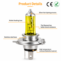 Vente directe d'usine, ampoules halogènes en verre de quartz à lumière dorée H4 12V 35/35W, ampoule de phare de voiture, lampe, vente en gros