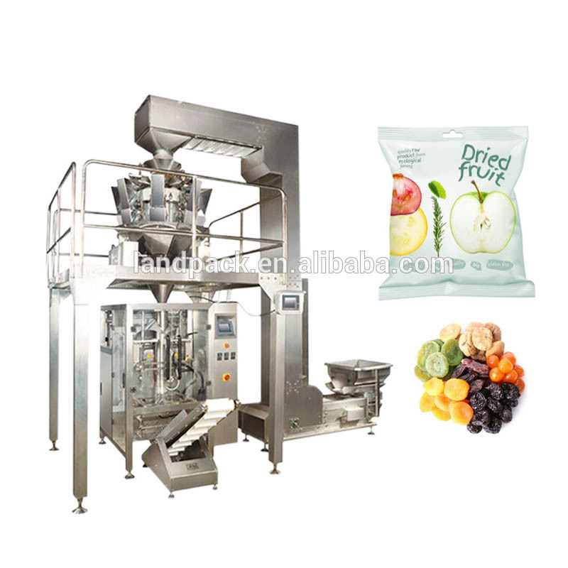 Automatique plante complète peseuse multi-têtes machine à emballer pour nèfle/raisins secs/fruits secs
