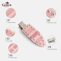 Épingles à cheveux Genya de haute qualité avec perles, pinces latérales sans trace, épingles à cheveux personnalisées en acétate, accessoires de mode pour filles