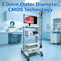 EURVET Équipement vétérinaire : Gastroscopie vétérinaire 8,0 mm, Endoscope CMOS, Ensemble tout-en-un avec moniteur, centre vidéo, chariot et pompe d'aspiration