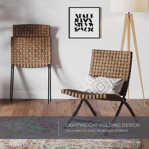 AJUNION Chaises de patio en osier tissé à la main en résine Ensemble de meubles de balcon pliables Sièges de <span class=keywords><strong>salon</strong></span> d'extérieur et table d'appoint - Product Image 2