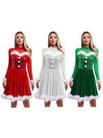 . Costume de Noël Père Noël avec jupe-short pour spectacle de fête, en stock, haute qualité, velours extensible, tendance
