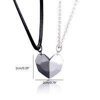 Collier Pendentif Aimanté Hainon pour Couples, Pierre des Vœux, Cœur Entrelacé, Collier Ras du Cou, Bijou pour Femmes et Hommes