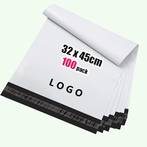 Sacs d'expédition et d'emballage GTU personnalisés en gros, adhésifs puissants, épaisseur 0,5 mil, gaufrage/débossage, 32x45cm, 100 pièces, blancs, pour dossiers - Product Image 1