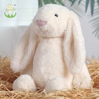 Peluche personnalisée en forme de lapin, jouet en peluche doux à longues oreilles, rembourré en coton PP, cadeau de naissance ou de fête prénatale