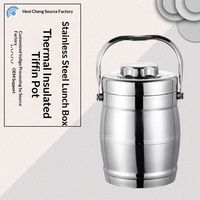 AHLE1160/Boîte alimentaire isotherme en acier inoxydable, design moderne et minimaliste, grande capacité, portable, compartimentée, multi-niveaux, type bento